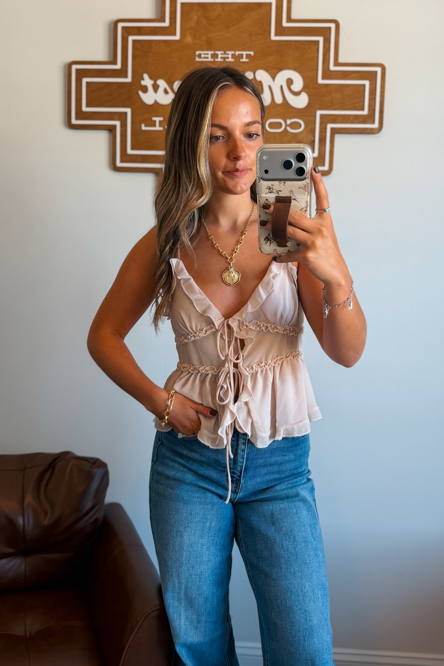 Sienna Tie Top | Champagne