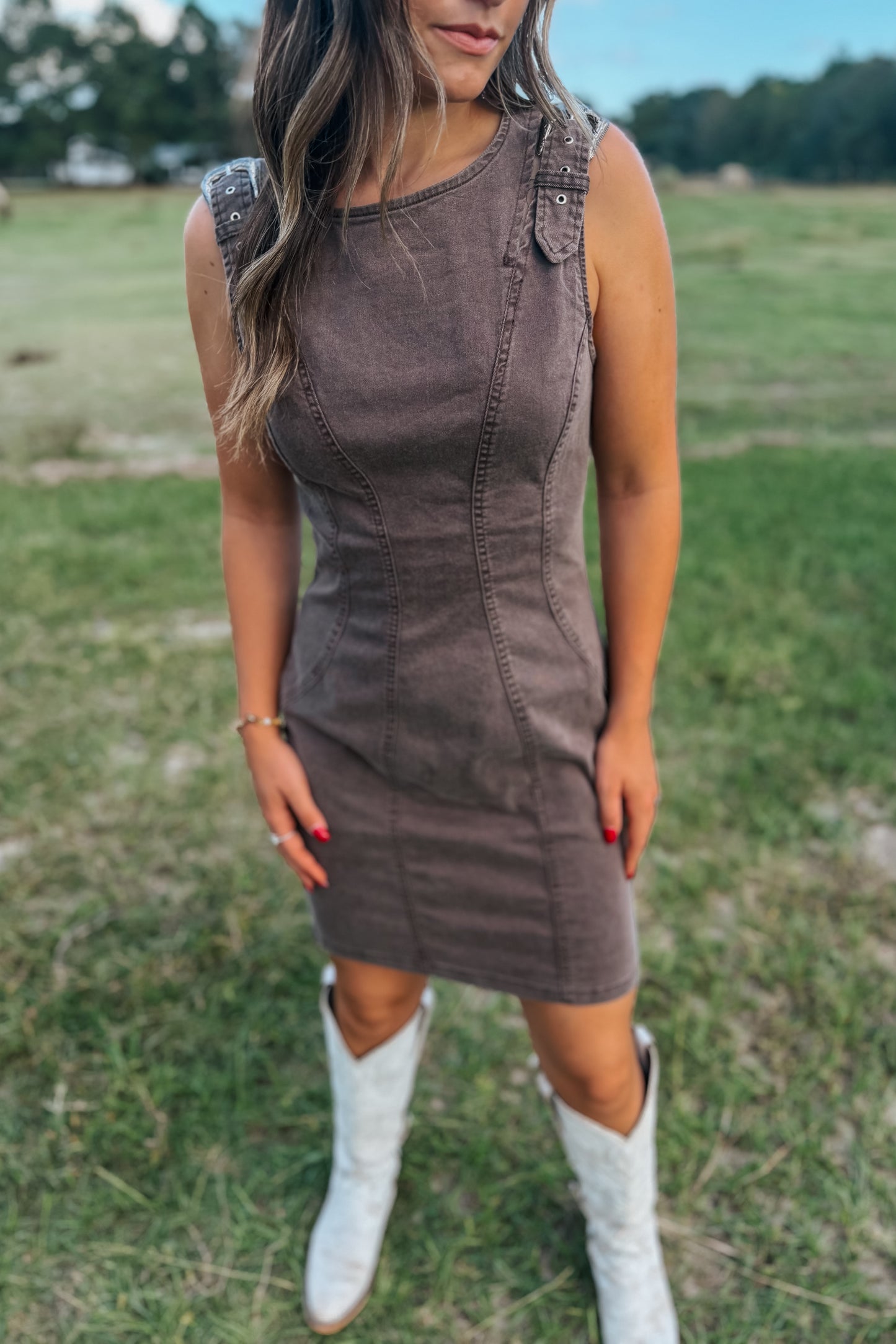 Bronco Buckle Dress | Brown