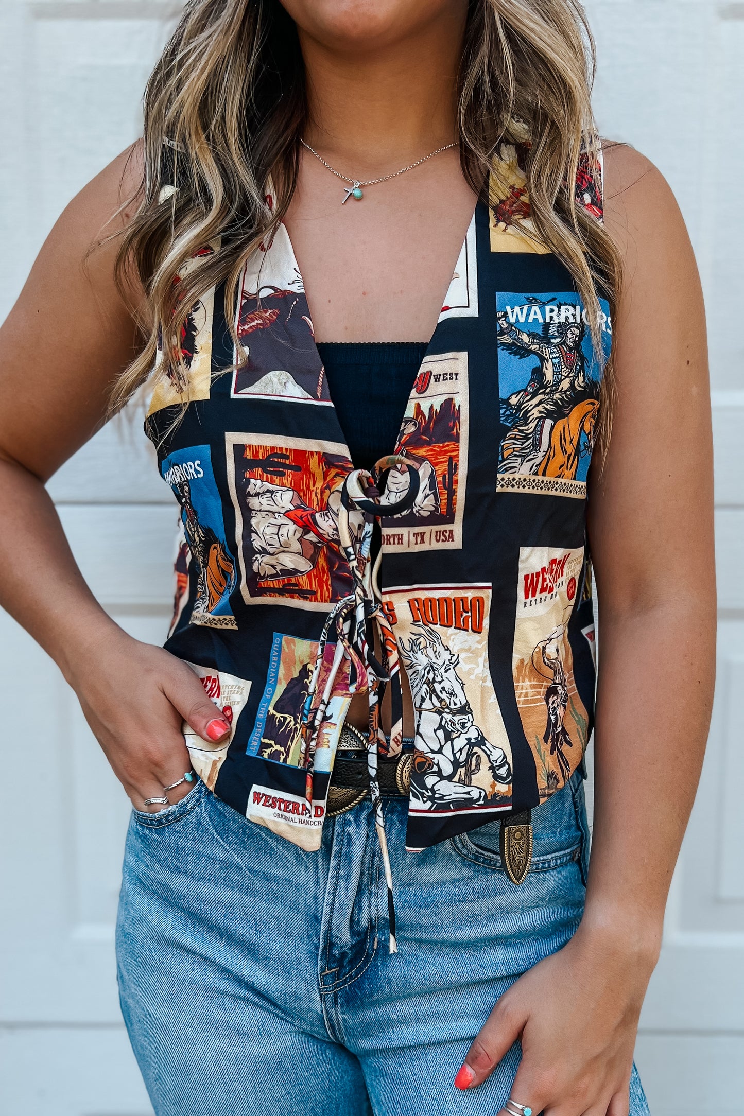 Cowboy Stamp Tie Vest