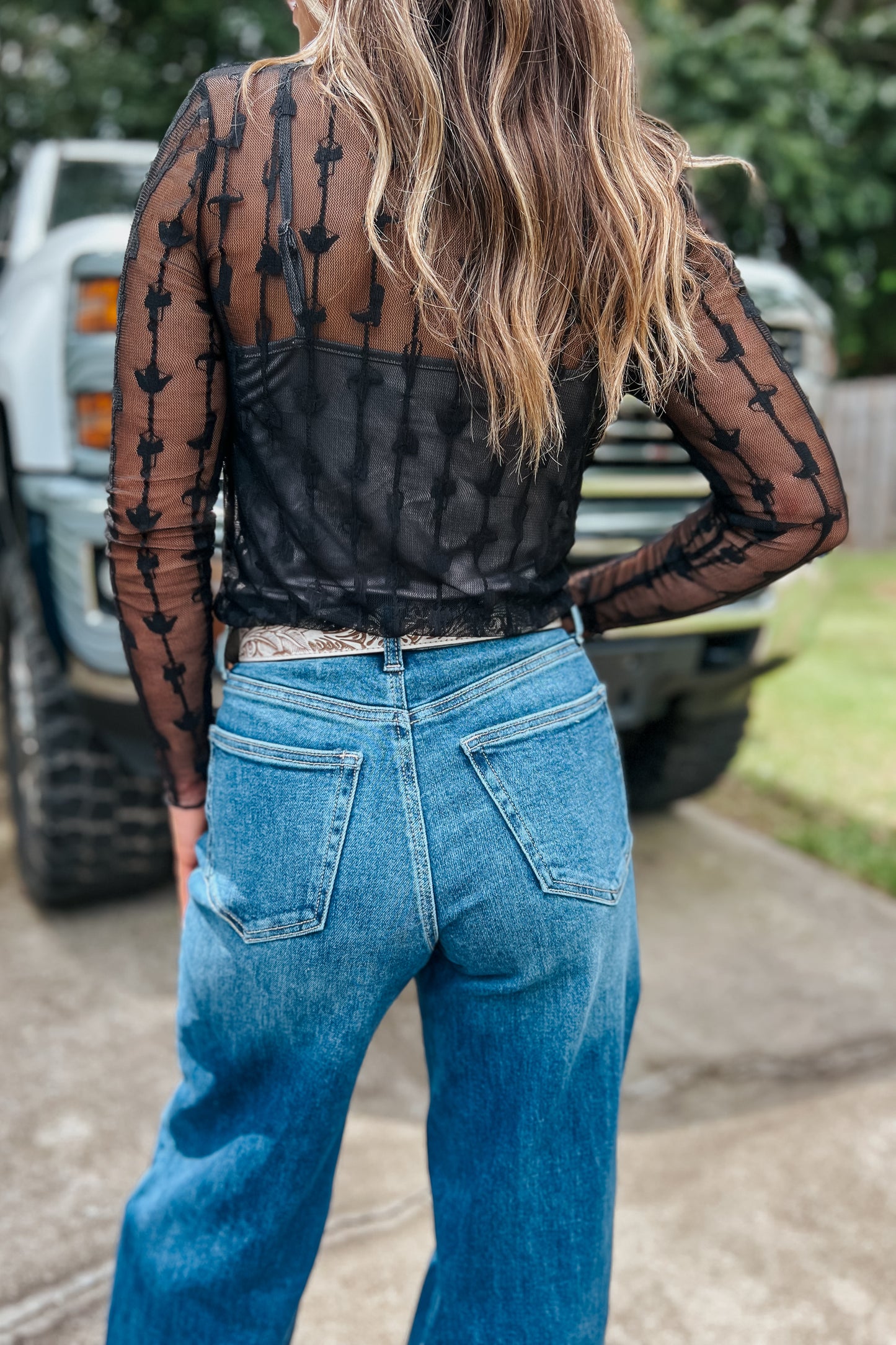 Lariat Lace Top | Black