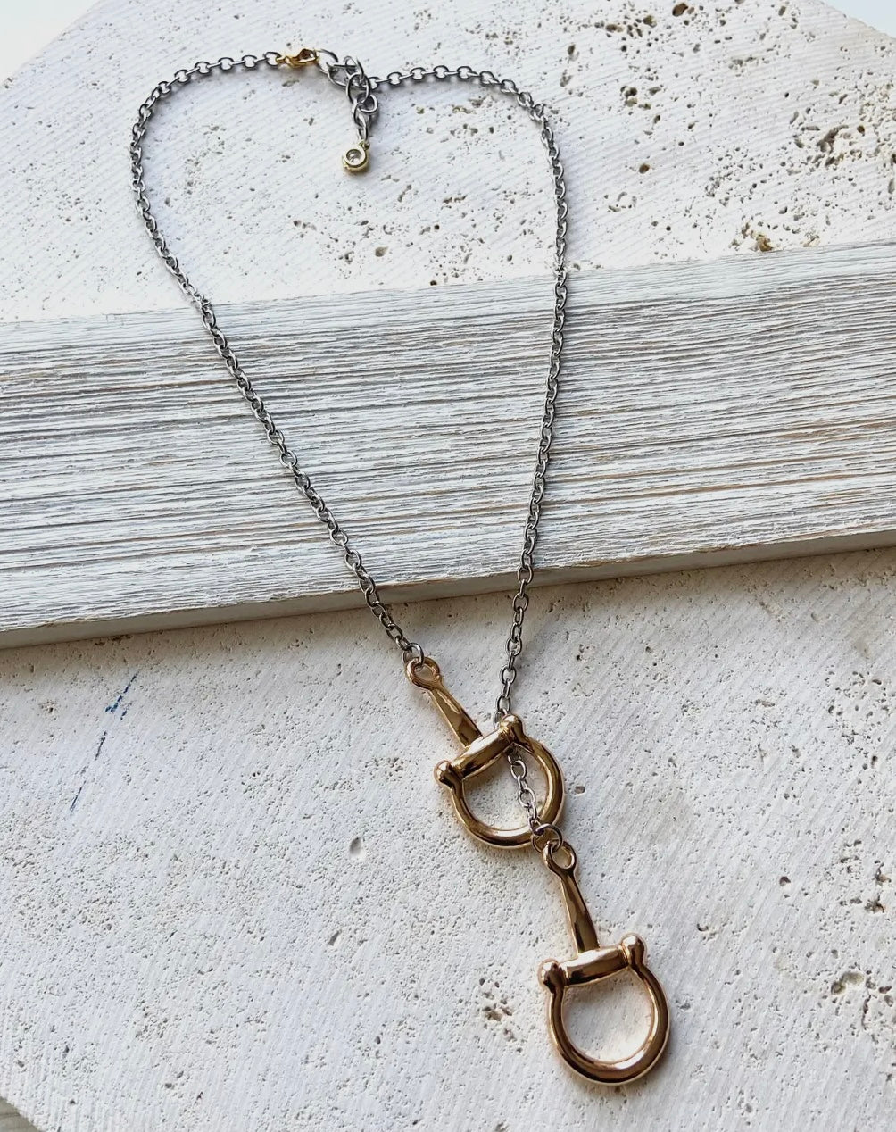 Stirrup Necklace | Mixed Metal