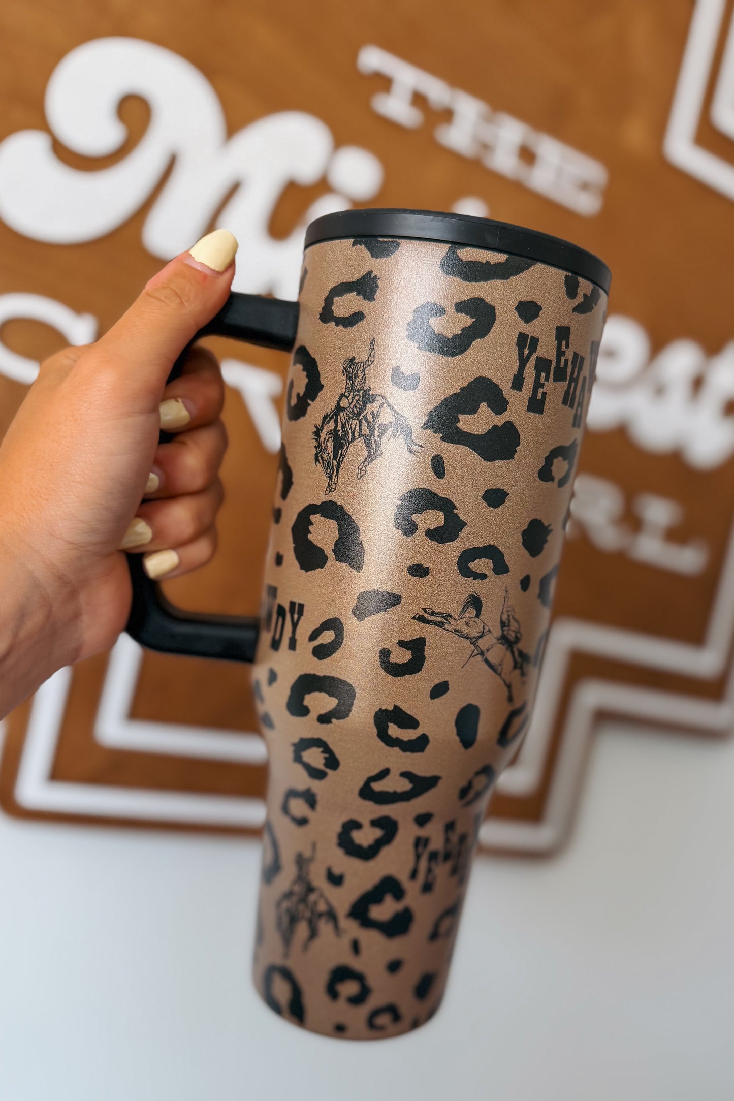 Yeehaw Cowgirl Leopard 40oz Tumbler