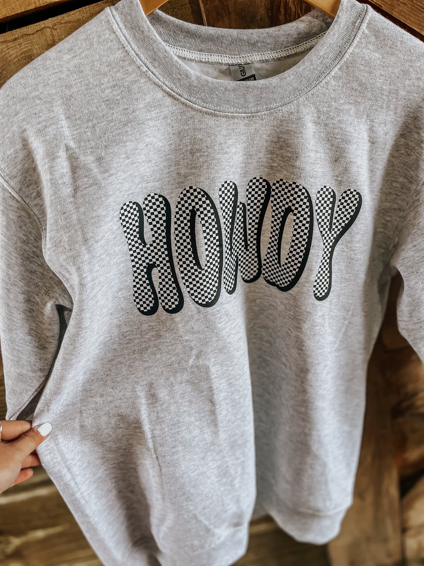 Checkered Howdy Crewneck