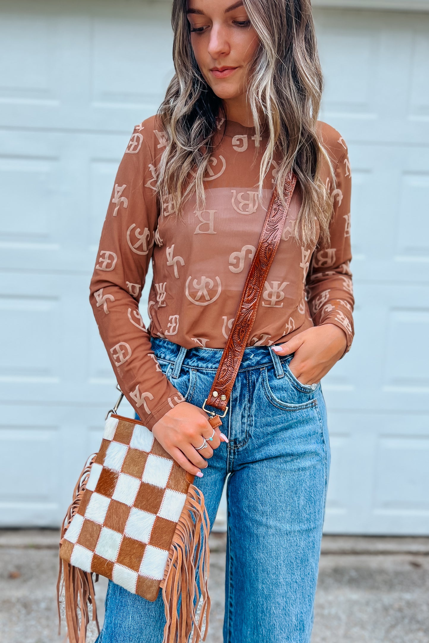 Brand Mesh Top