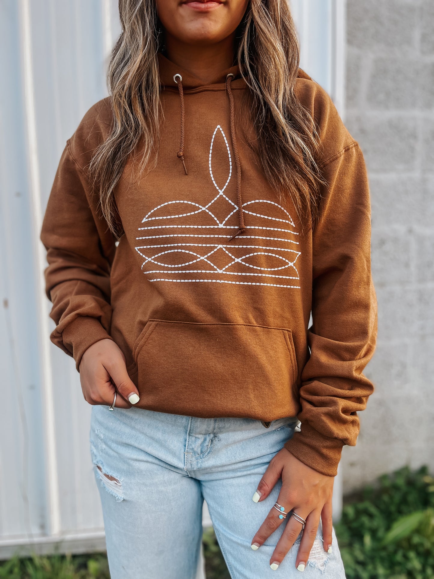 Boot Stitch Hoodie | Rust