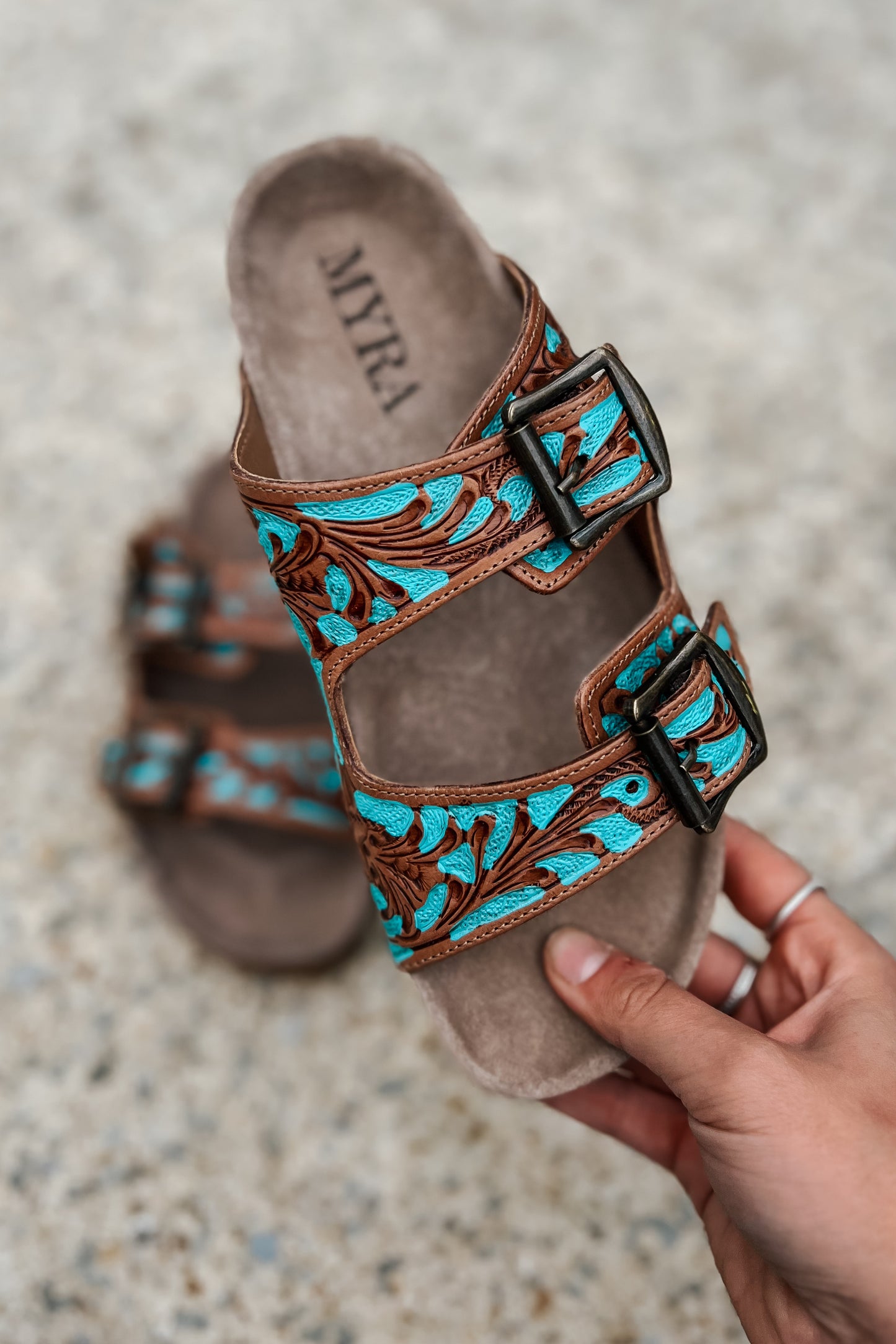Falling Feather Sandals | Turquoise