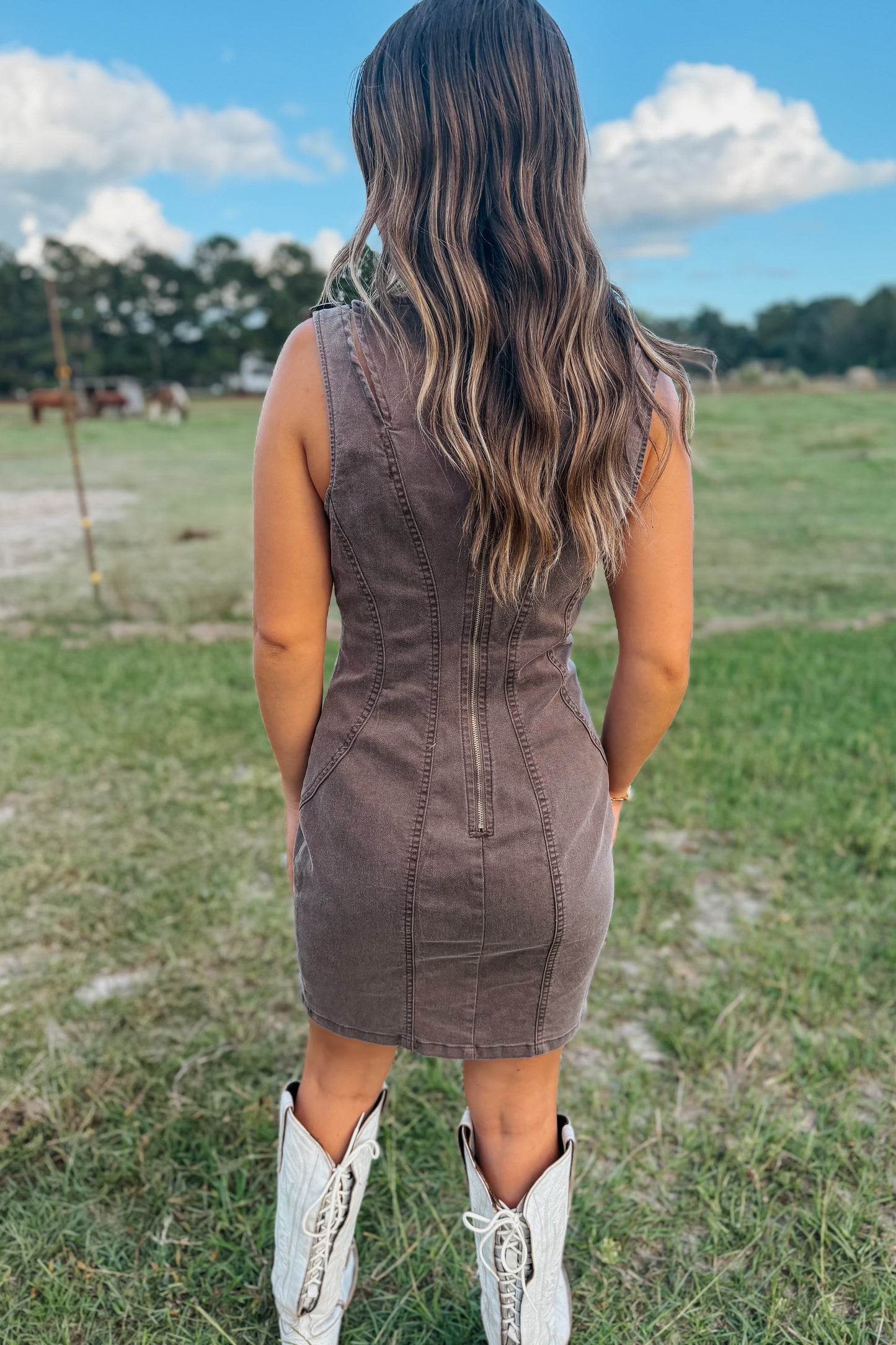 Bronco Buckle Dress | Brown