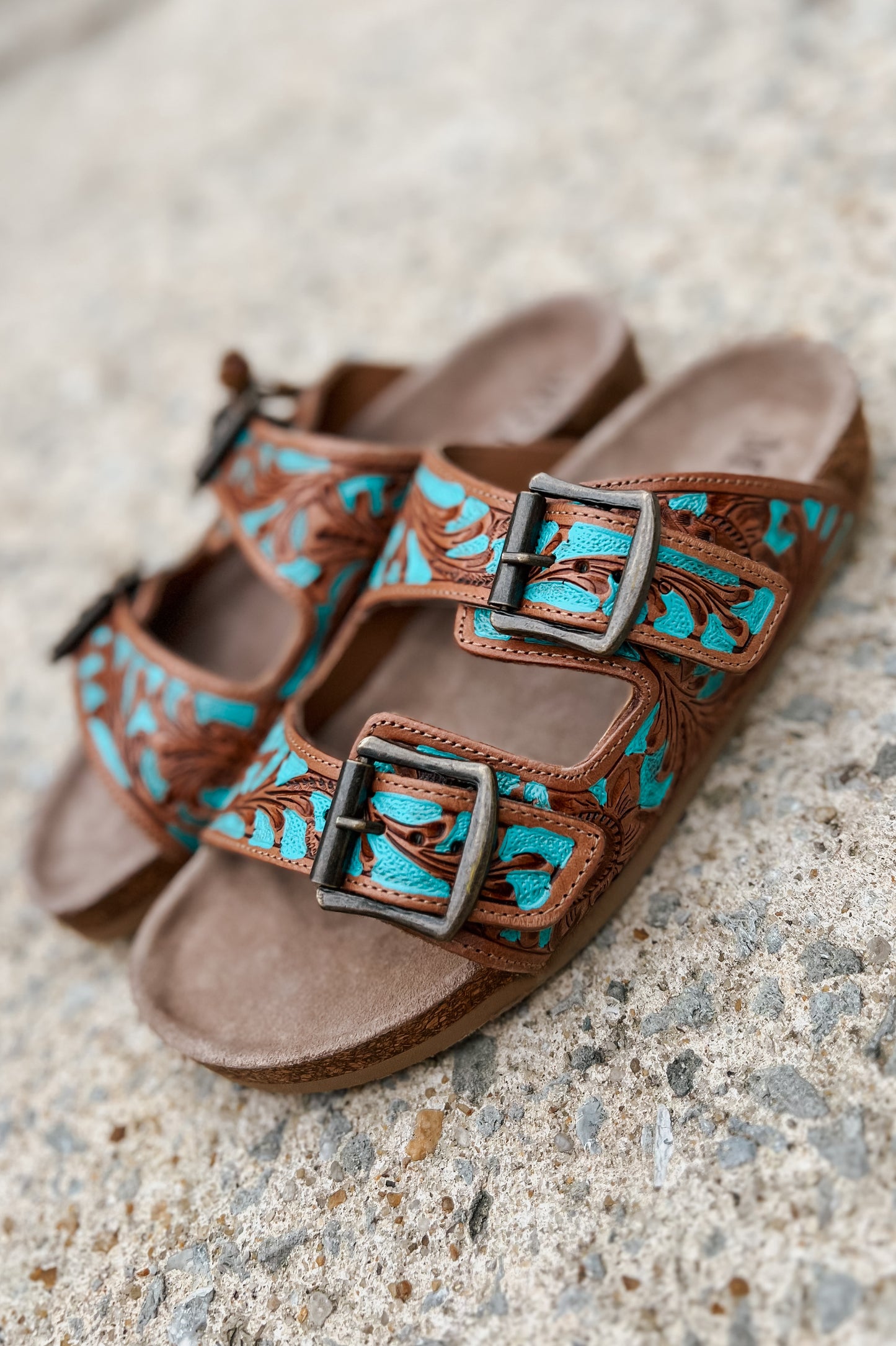 Falling Feather Sandals | Turquoise