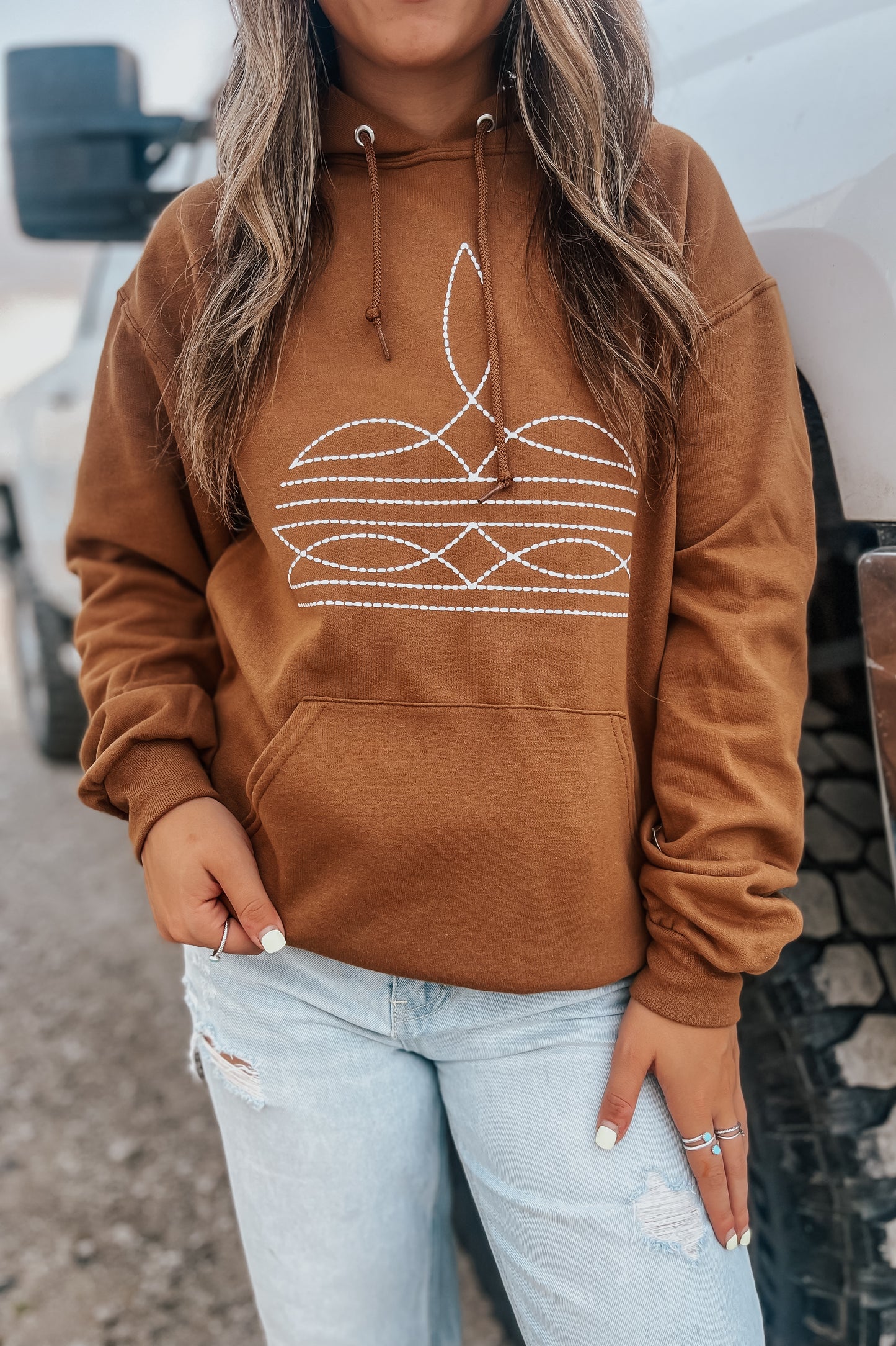 Boot Stitch Hoodie | Rust