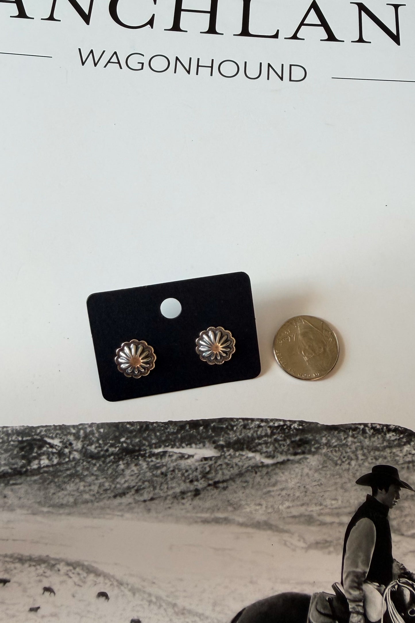 Sterling Concho Stud Earrings