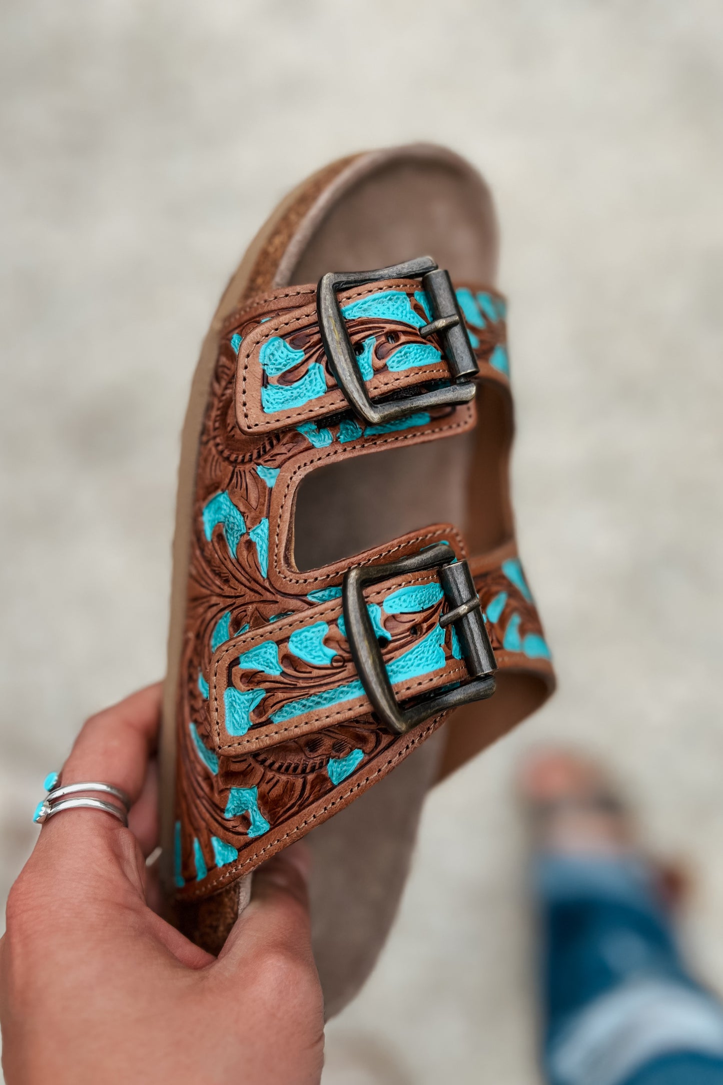 Falling Feather Sandals | Turquoise