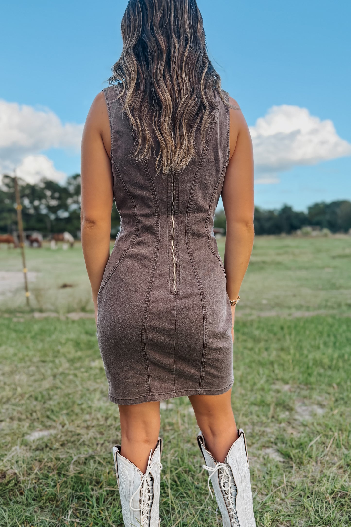 Bronco Buckle Dress | Brown