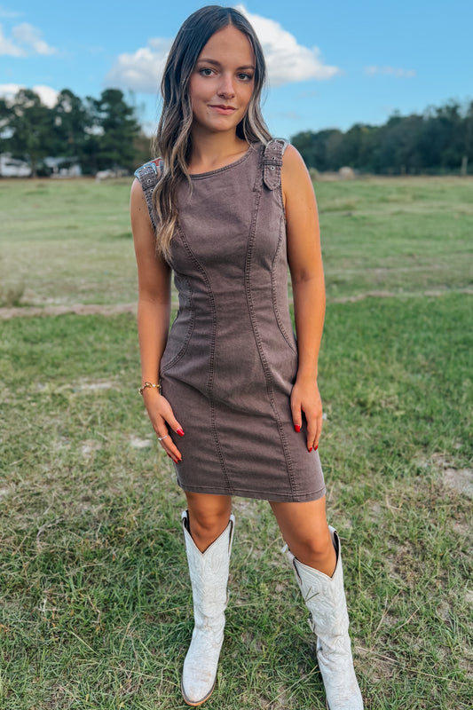 Bronco Buckle Dress | Brown