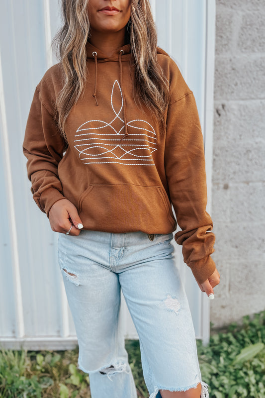 Boot Stitch Hoodie | Rust