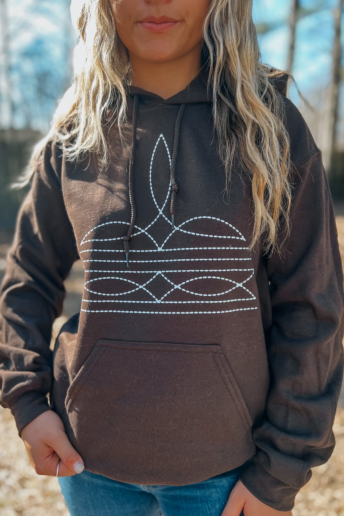 Boot Stitch Hoodie | Dark Brown