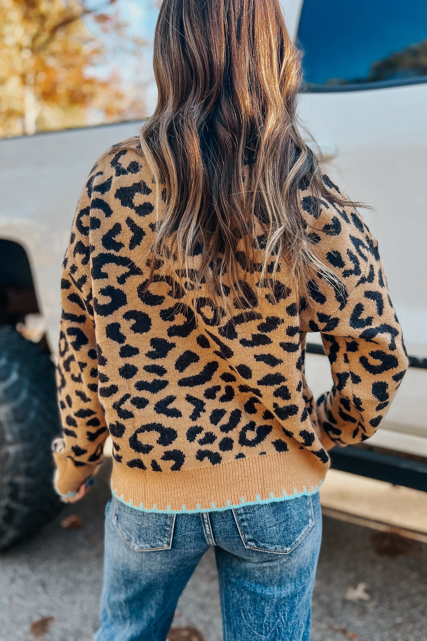 Boot & Whipstitch Leopard Sweater