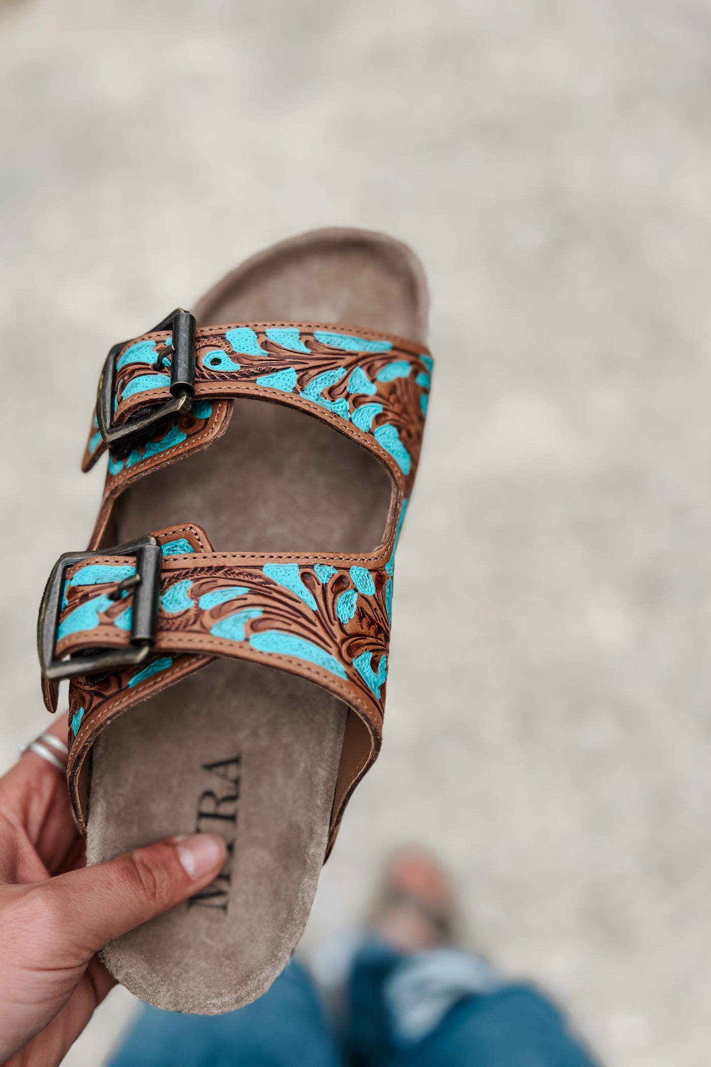 Falling Feather Sandals | Turquoise