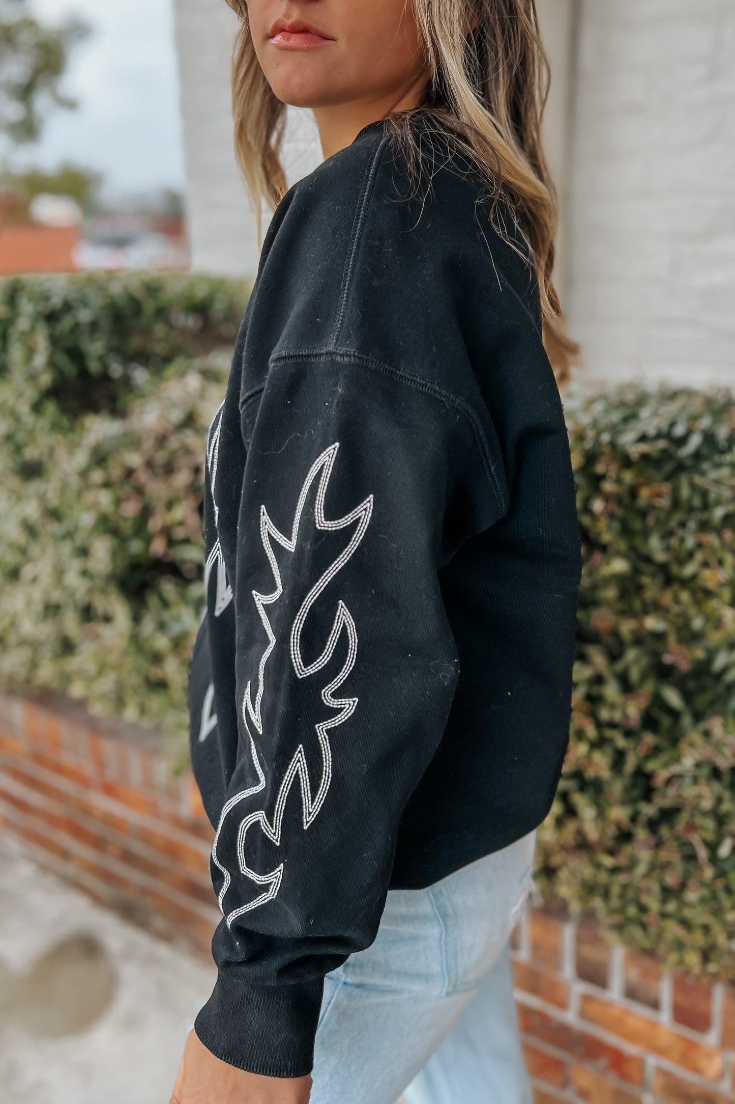 Boot Stitch Embroidered Sweatshirt