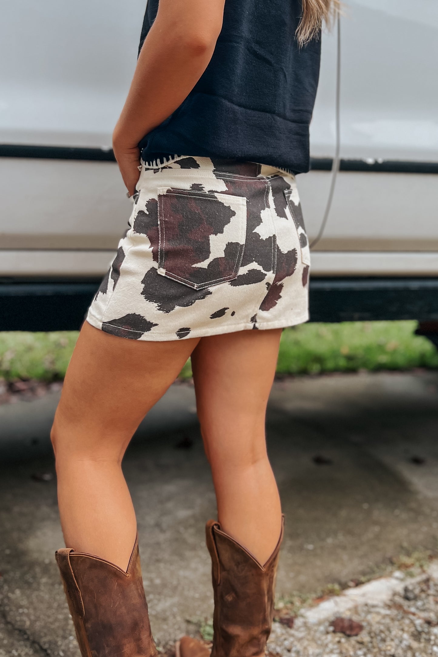 Cowprint Mini Skirt