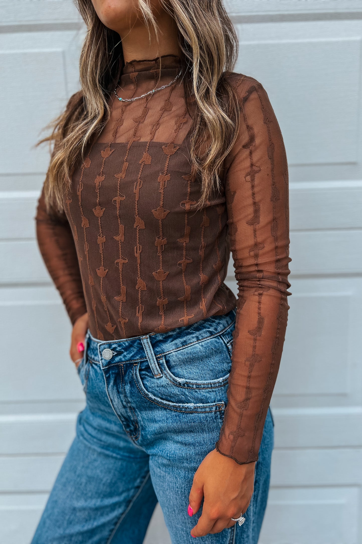 Lariat Lace Top | Brown
