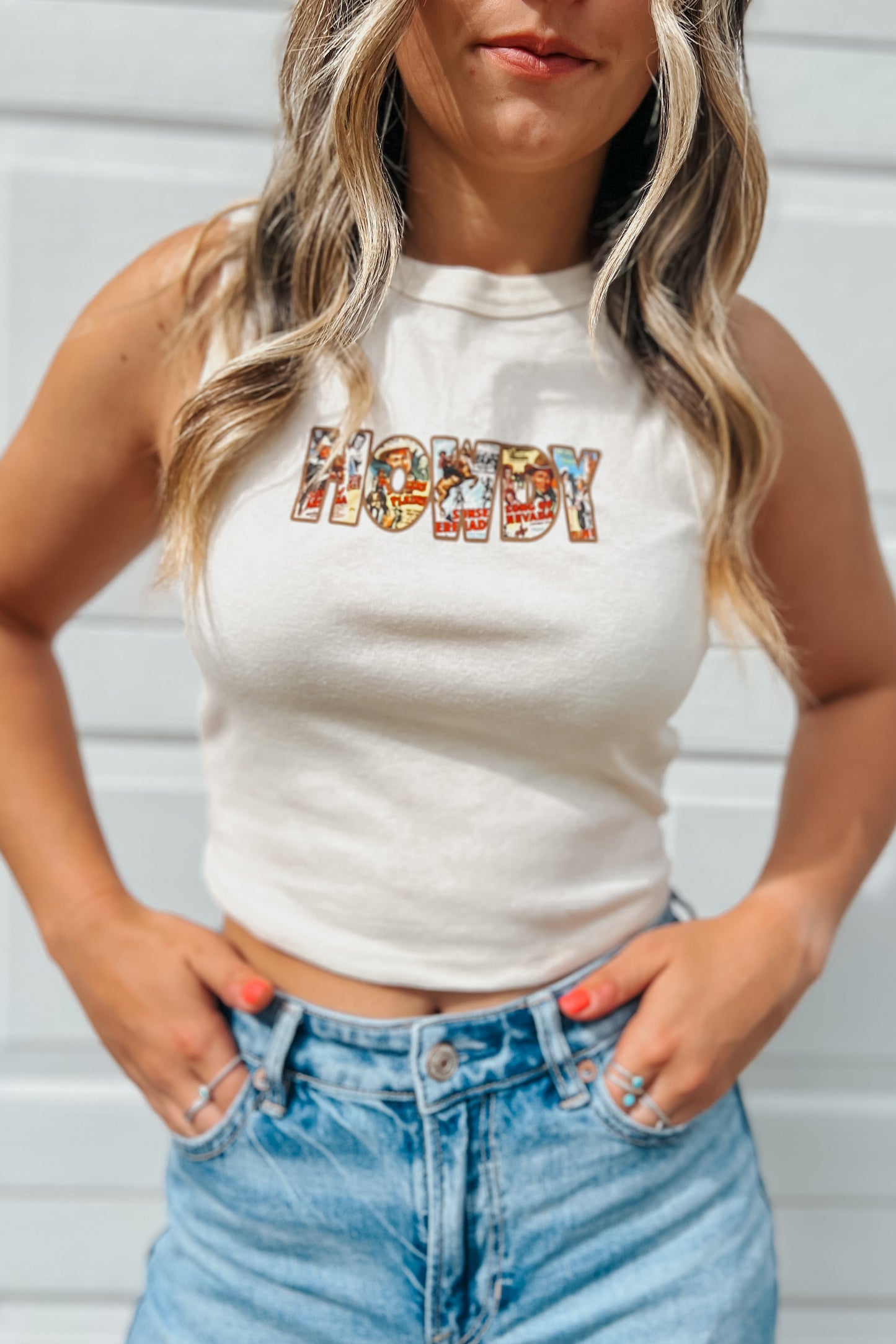 Vintage Howdy Fitted Tank Ivory