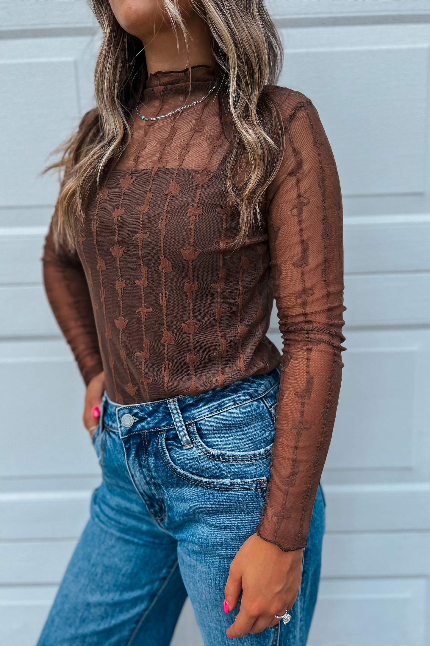 Lariat Lace Top | Brown