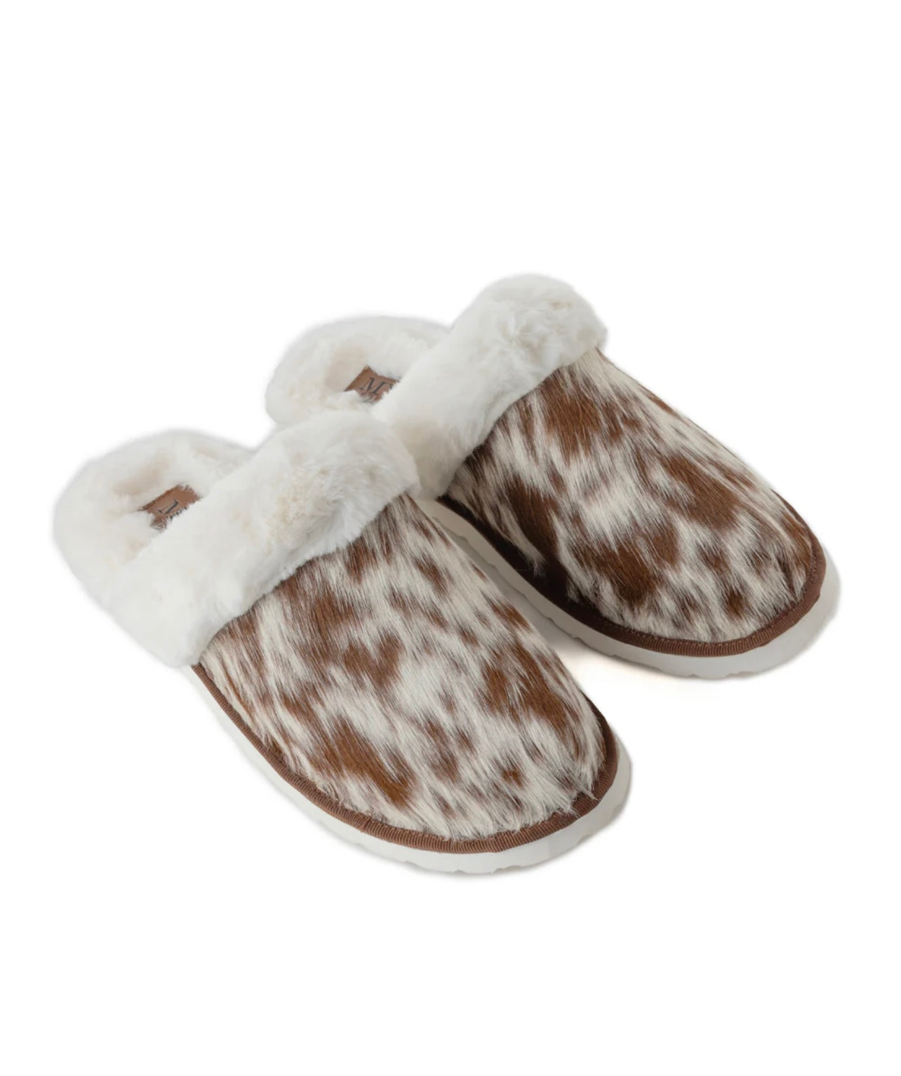 Brown Cowhide Slippers