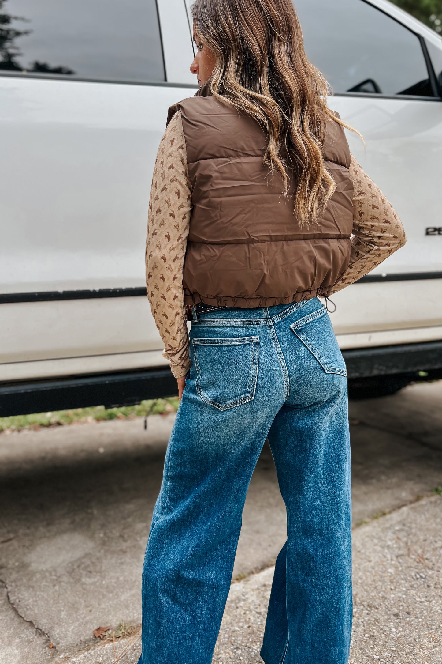 Brown Cropped Puffer