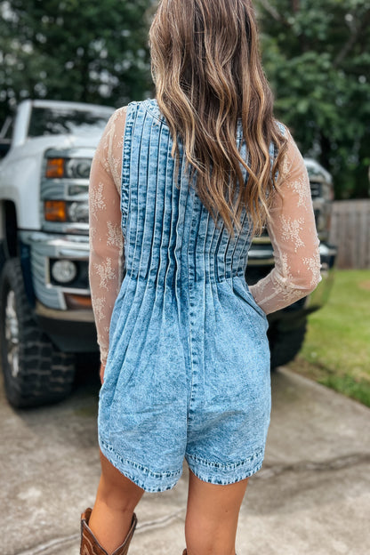 Acid Wash Denim Romper
