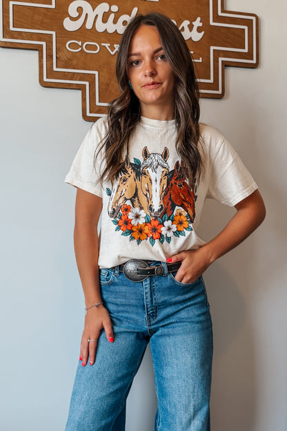 Floral Horses Tee