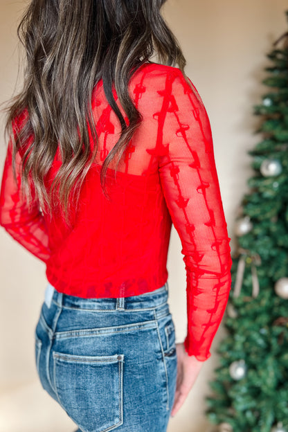 Lariat Lace Top | Red