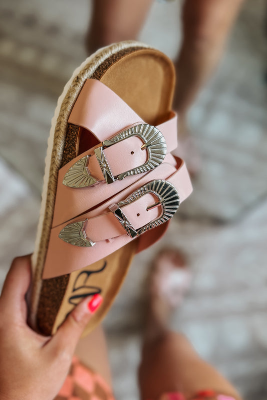 Iris Western Buckle Sandal | Pink