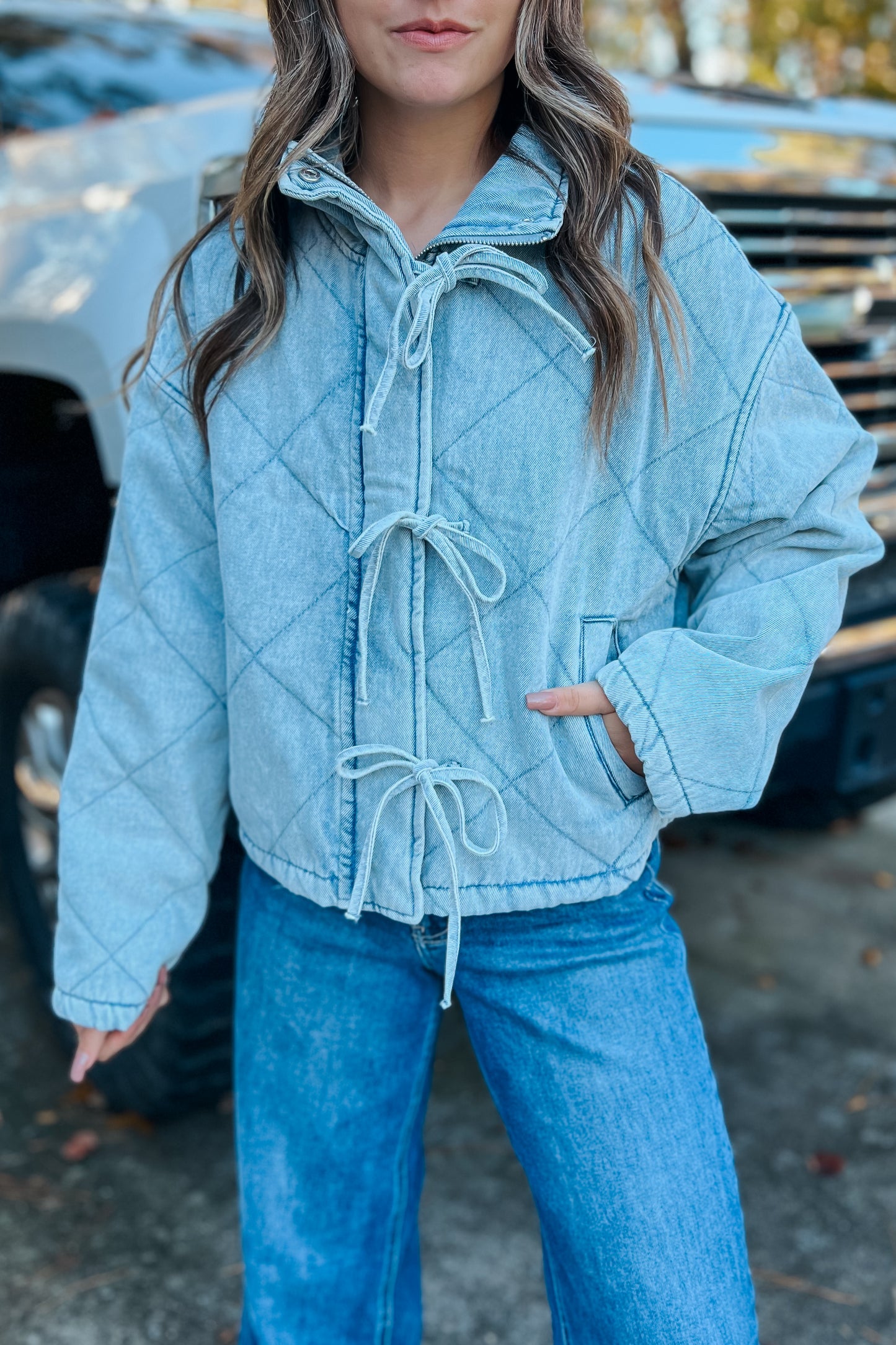 Denim Bow Jacket
