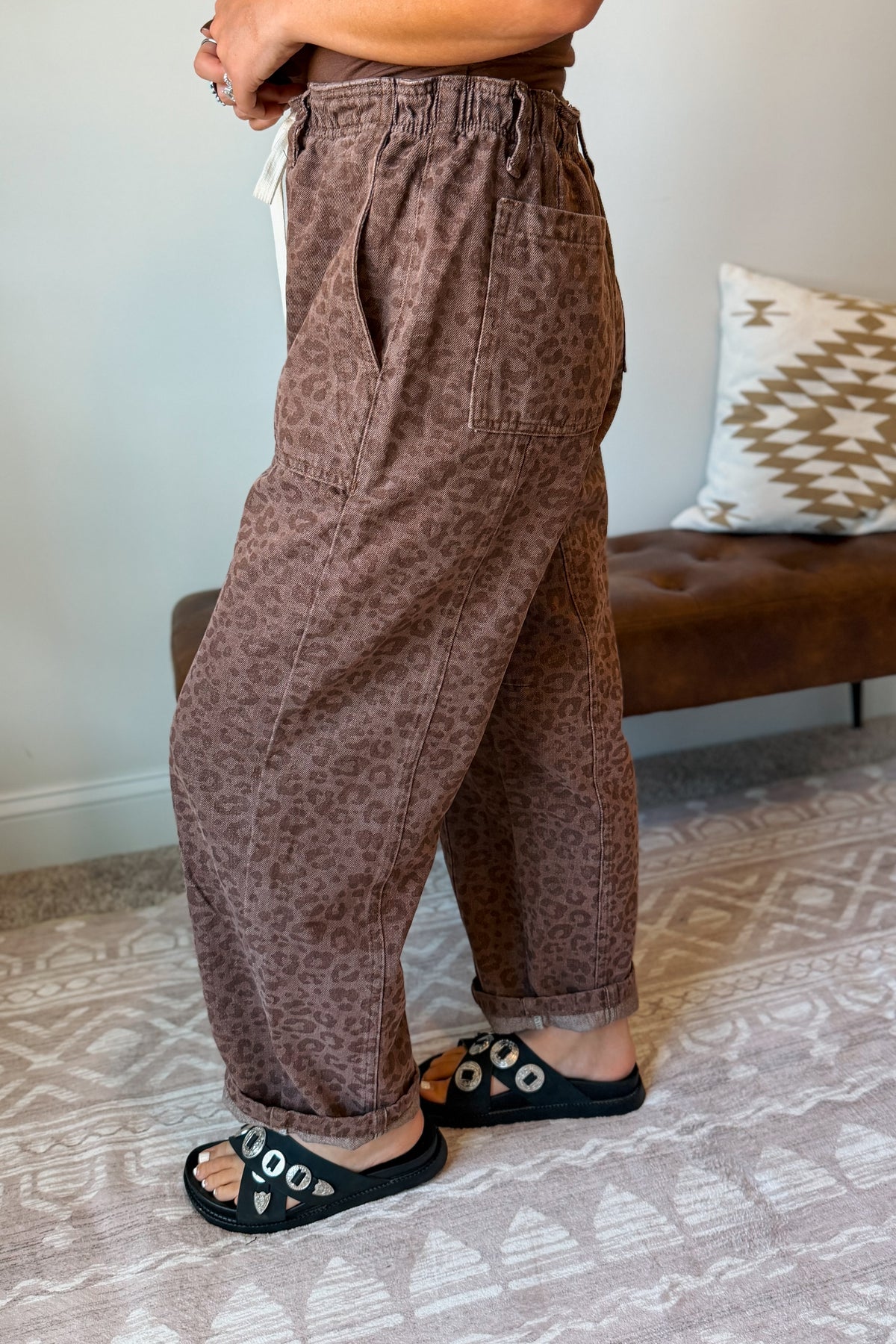 The Presley Leopard Barrel Jean
