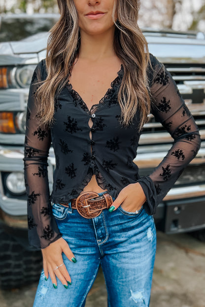 Viviana Flora Top | Black