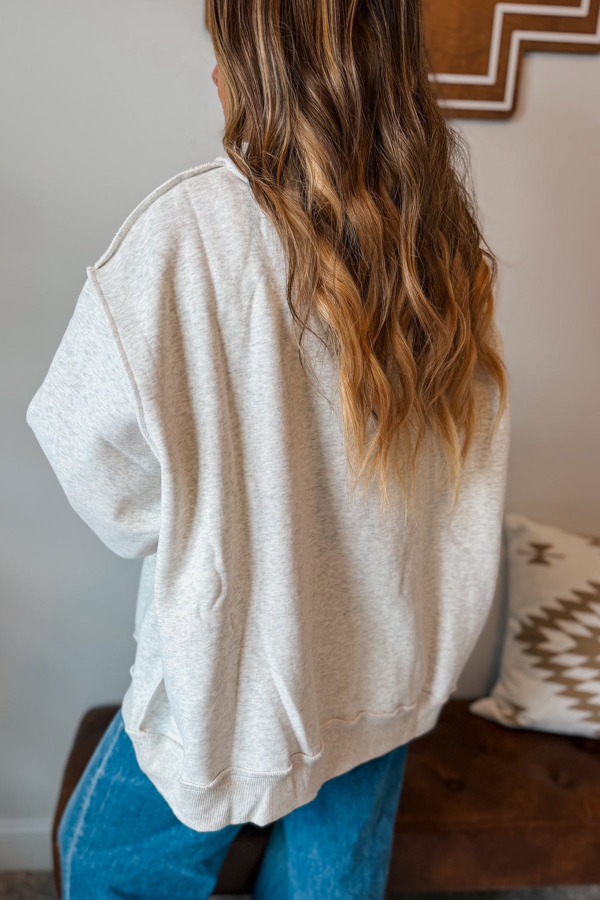 Jesus Patchwork Mockneck | Blue