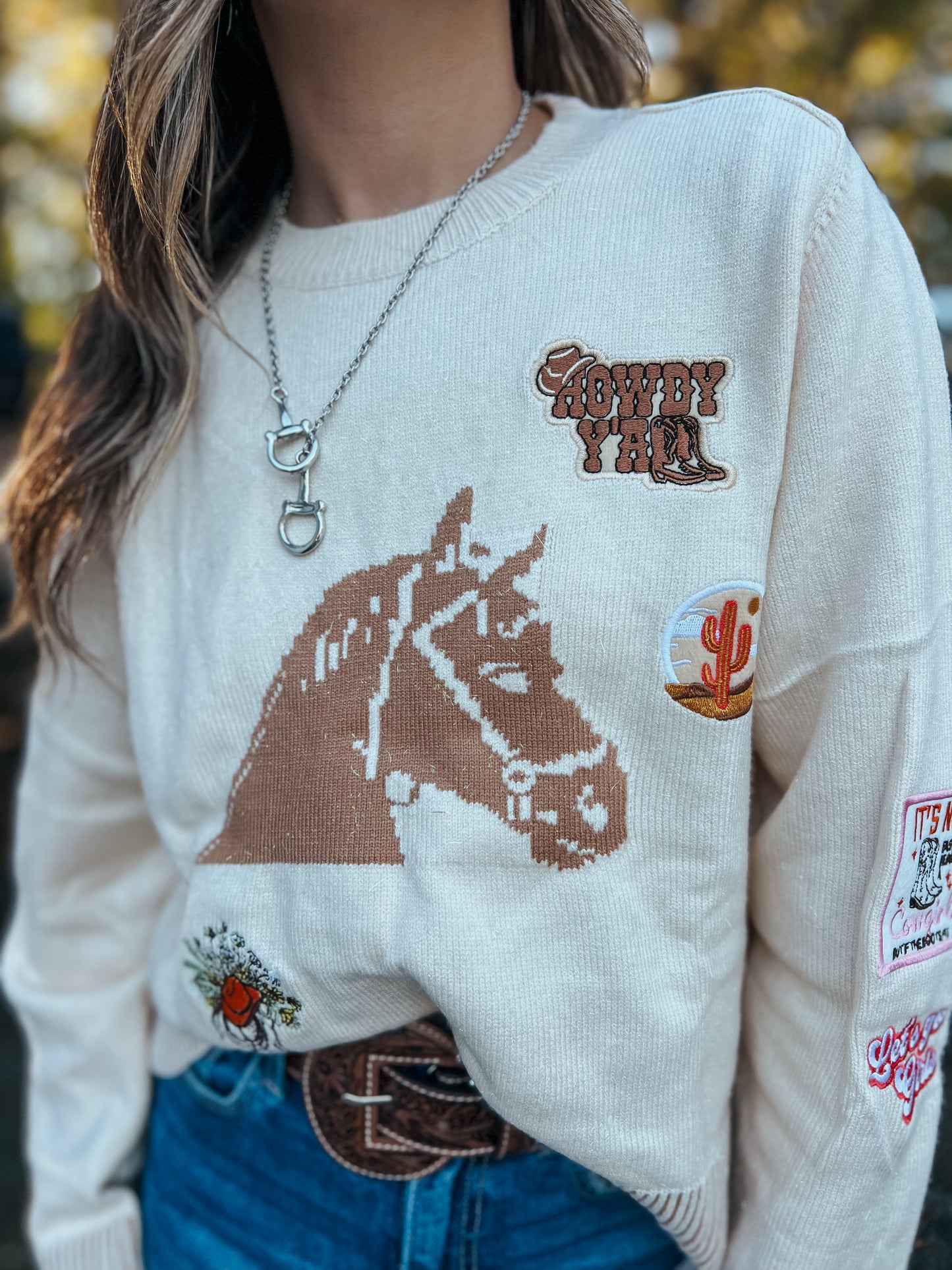 Western Patch Sweater