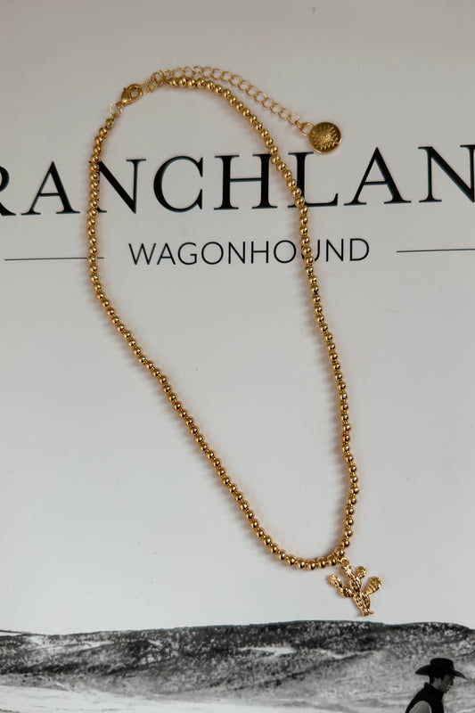 Prickly Pear Charm Necklace | Gold