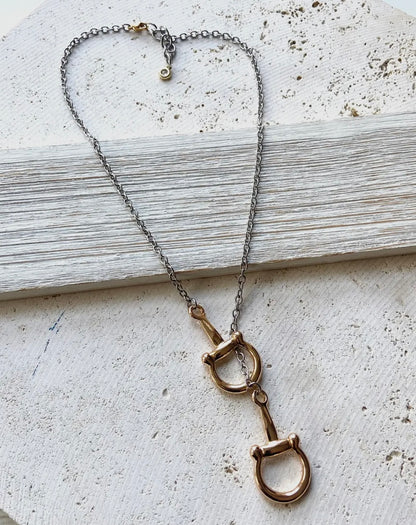 Stirrup Necklace | Mixed Metal