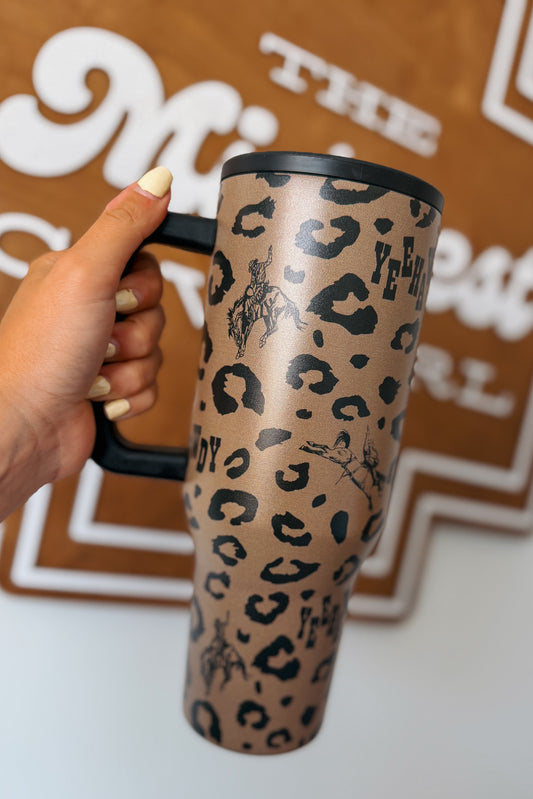 Yeehaw Cowgirl Leopard 40oz Tumbler