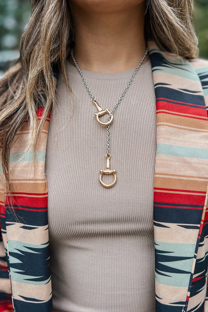 Stirrup Necklace | Mixed Metal