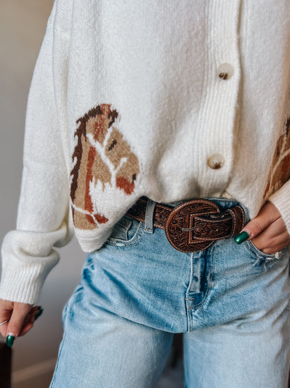 Pony Party Cardigan | Cream