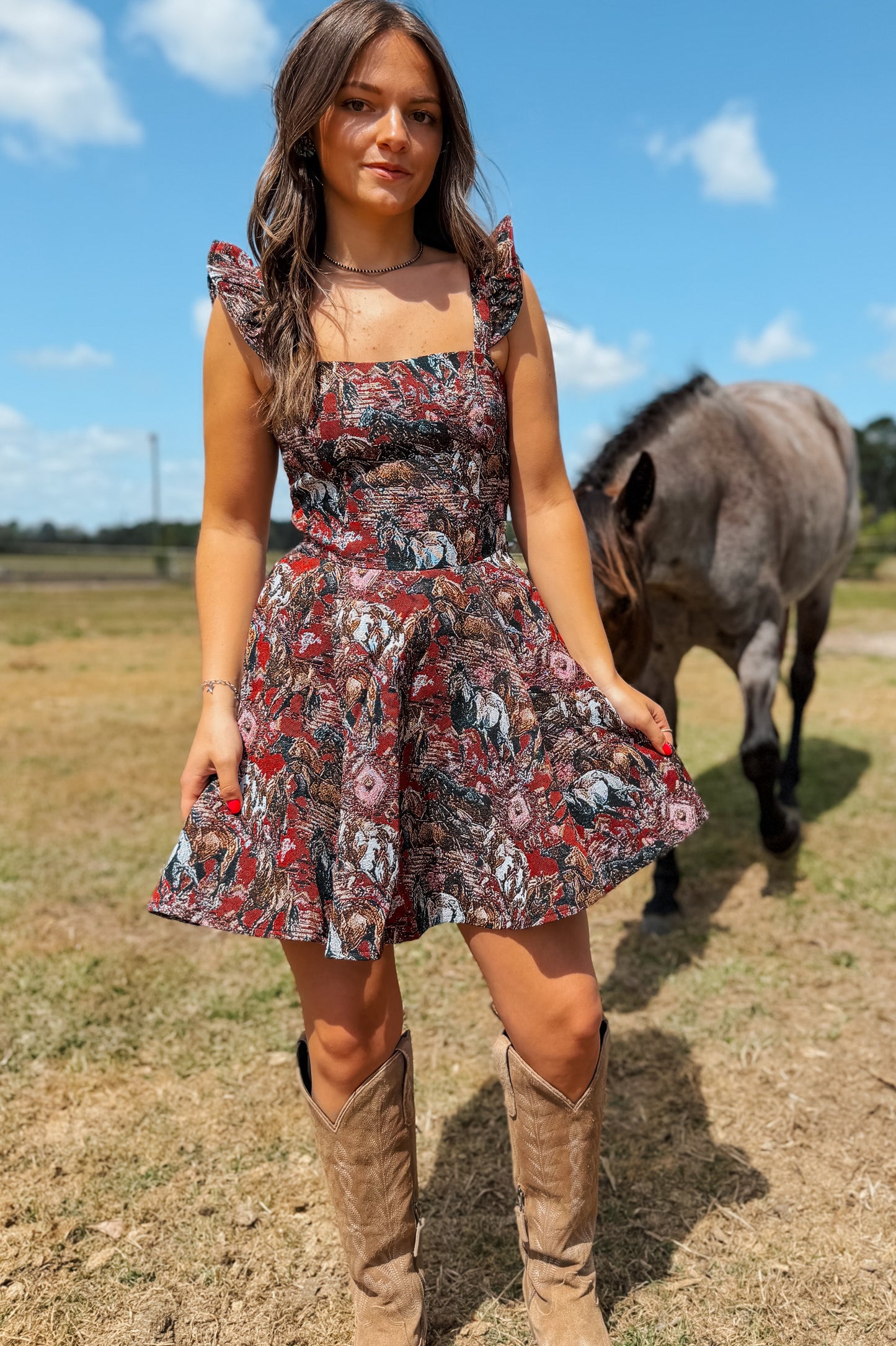 Out West Ruffle Dress