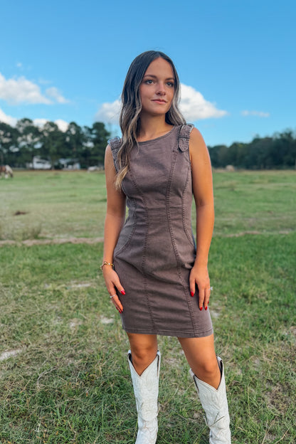 Bronco Buckle Dress | Brown