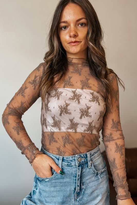 Lace Top | Taupe