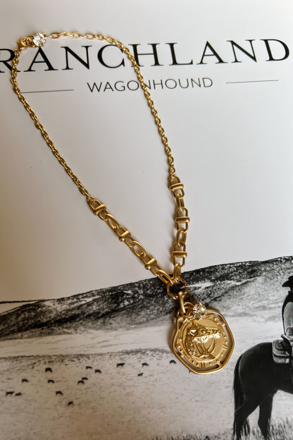 Equestrian Ranch Horse Necklace I Gold