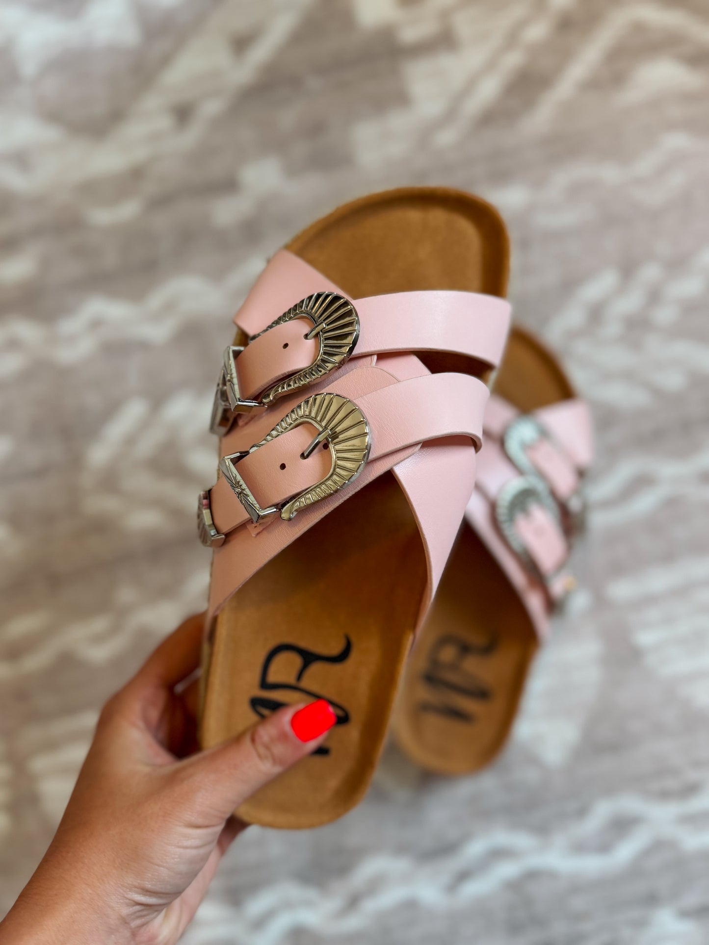 Iris Western Buckle Sandal | Pink