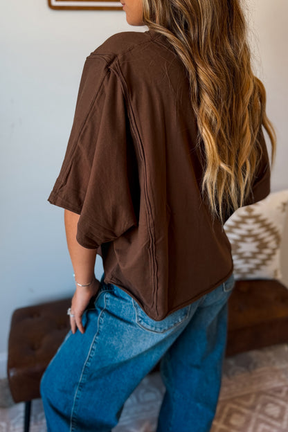 The Mia Oversized Tee | Brown