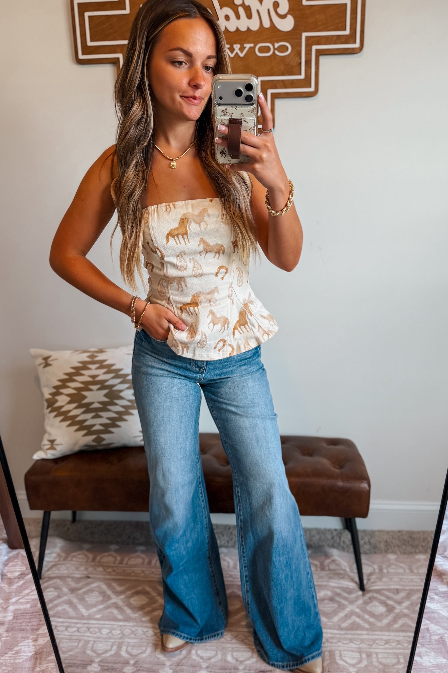 Lucky Horseshoe Strapless Top