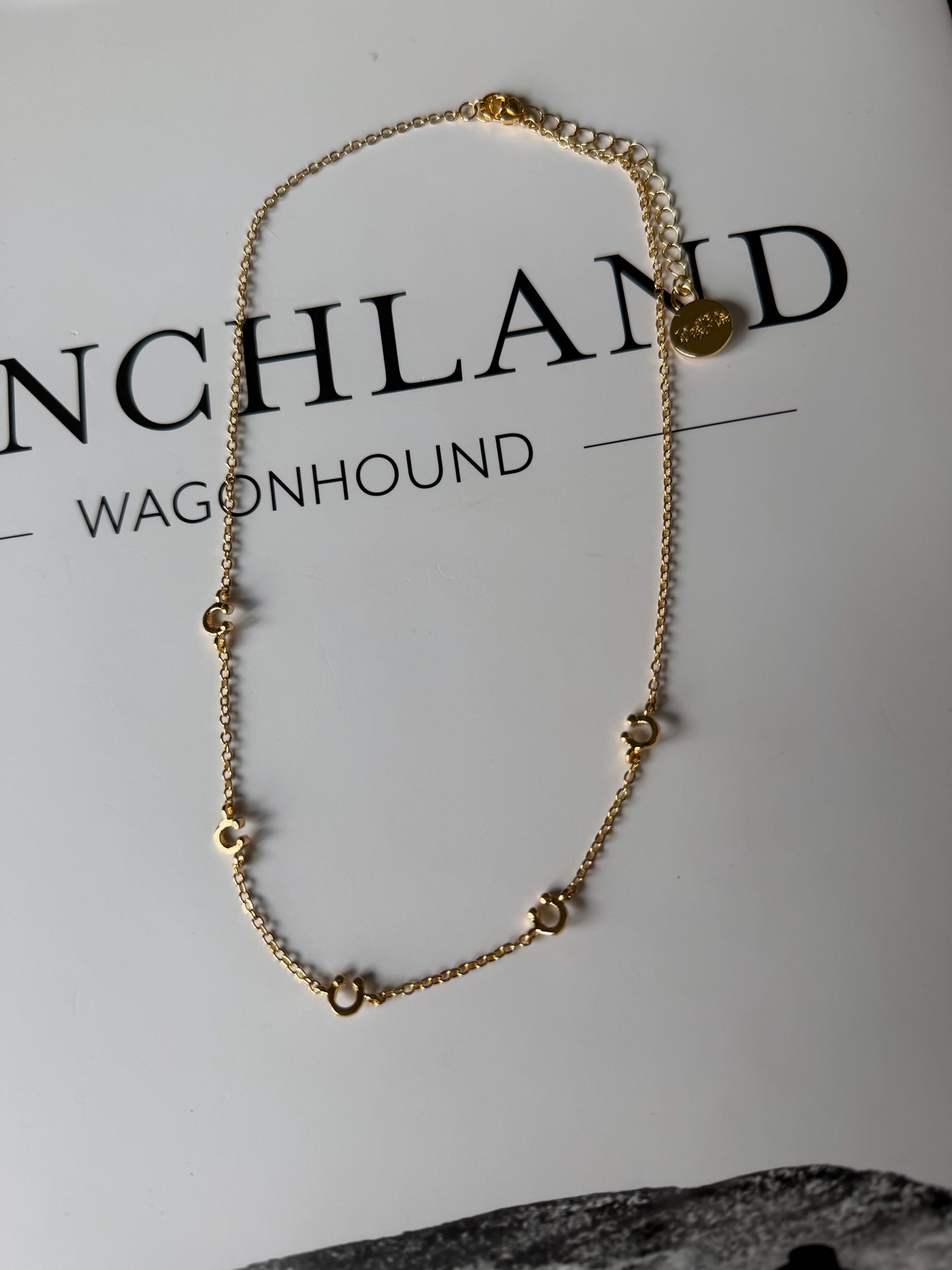Dainty Horseshoe Necklace | Gold